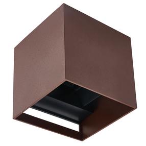 Õue seinavalgusti LED Line Cube, 3W, LED, IP65, pruun v., 10 cm x 10 cm