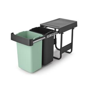 Prügi sorteerimise süsteem Brabantia Sort&Go, 2x15 l, must v./roheline v.