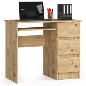 Rakstāmgalds ar atvilktnēm Akord A6 Right, 90 cm x 50 cm, 77 cm, ozola krās.