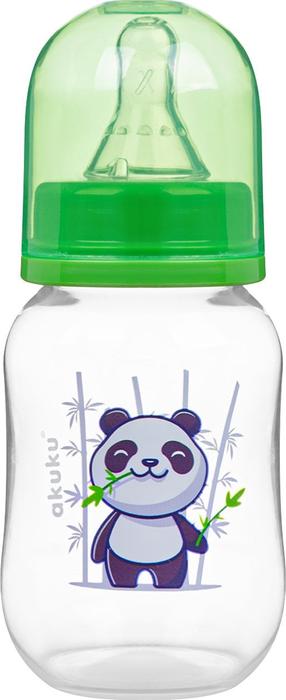 Kūdikių buteliukas Akuku Panda, 125 ml, 0 mėn., žalia sp.