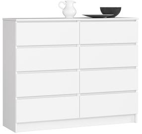 Komoda Akord K120, balta sp., 99 cm x 40 cm x 120 cm