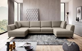 Kampinė sofa Larco Vero 18, šviesiai ruda sp., 191 x 362 cm x 90 cm