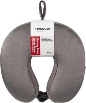 Kelioninė pagalvėlė Wenger Memory Foam, pilka sp., 28 cm x 26 cm