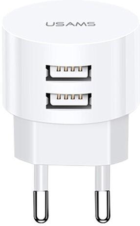 Telefoni laadija Usams T20, 2 x USB, valge v., 10 W
