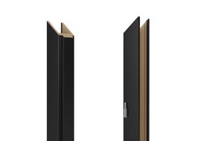 Vertikali durų stakta Domoletti, 209.7 cm x 14 - 18 cm x 1 cm, kairinė, juoda sp.