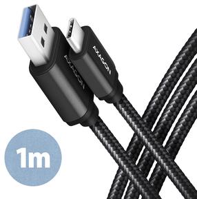 Vads Axagon BUCM3-AM10AB BUCM3-AM10AB USB-C, USB-A male, 1 m, melna krās.
