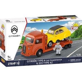 Konstruktorius Cobi Citroen Type H Car Transporter & 2CV Type AZ 24627, 278 vnt., įvairių spalvų
