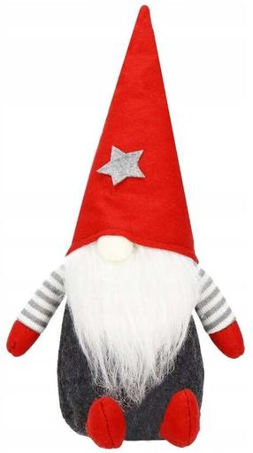 Kalėdinė dekoracija, "Nykštukas" Springos Gnome CA0644, 26 cm, balta sp./raudona sp./pilka sp.