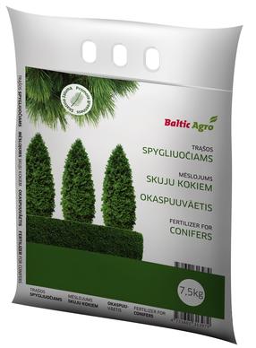 Mēslojums mūžzaļajiem augiem, skujkokiem Baltic Agro, granulēts, 7.5 kg