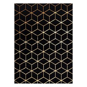 Kilimas vidaus Hakano Mosse Hexagon 2, aukso sp./juoda sp., 150 cm x 80 cm