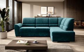 Kampinė sofa Siber Lukso 39, žalia sp., dešininė, 186 x 270 cm x 93 cm