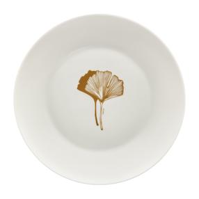Lėkštė desertinė Ambition Selene Ginkgo, Ø 20 cm, aukso sp./balta sp.