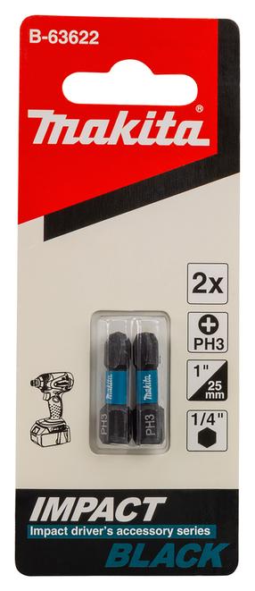 Skrūvgriežu uzgaļu komplekts Makita B-63622, PH3, 25 mm, 1/4"