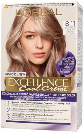 Matu krāsa L’Oréal Paris Excellence Cool Creme, ultra ash light blonde krās., 8.11, 60 ml
