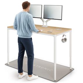 Компьютерный стол регулируемая высота Desktronic HomeMax, 160 см x 80 см, 74 - 119 см, белый цв./bamboo цв.