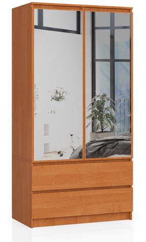 Spinta Akord S90, ruda sp., 51 cm x 90 cm x 180 cm, su veidrodžiu