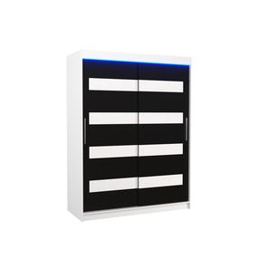 Riidekapp ADRK Martinez 150, valge v./must v., 58 cm x 150 cm x 200 cm