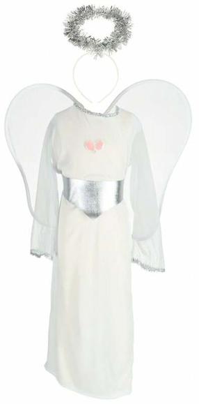 Karnevāla tērps bērniem, eņģelis Pretty Snow Angel, balta krās., M, 110 - 120 cm
