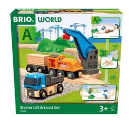 Игрушечный поезд с рельсами Brio World Starter Lift & Load 36028, многоцветный