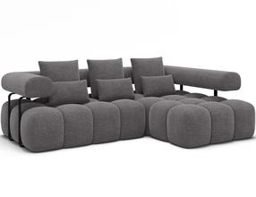 Kampinė sofa Levvi, tamsiai pilka sp., 184 x 260 cm x 102 cm