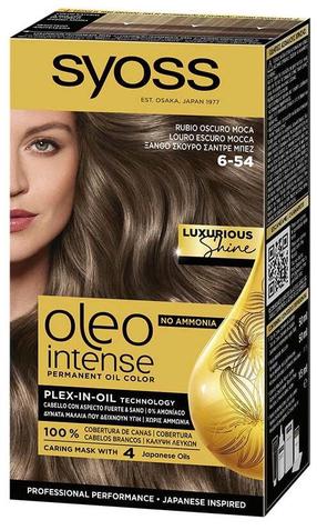 Plaukų dažai Syoss Oleo Intense, mocha brown, 6-54, 115 ml
