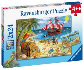 Пазл Ravensburger Pirates And Mermaids 056767V, 18 см x 26 см, 48 шт., многоцветный