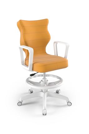 Детское рабочее кресло Norm Velvet 35, 63 x 63 x 99 см, белый цв./желтый цв.