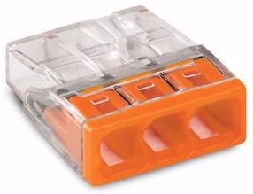 Vadu savienojums Wago 2273-203, 3 x 0.5-2.5 mm², 24 A, oranža krās., 25 gab.