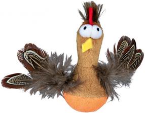 Minkštas žaislas katėms Trixie Bobo Chiken, ruda sp./juoda sp., 10 cm
