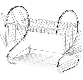 Сушилка для посуды, 40 см x 25 см x 37 см, cталь, серебристый цв.