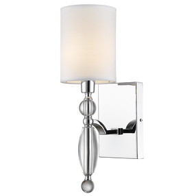 Šviestuvas sieninis Cosmo Light Cancun W01780CH-WH, E14, 1 x 40 W, skaidri sp./balta sp. / sidabro sp.
