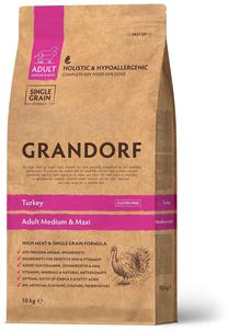 Sausas šunų maistas Grandorf Medium & Maxi Adult, kalakutiena, 10 kg
