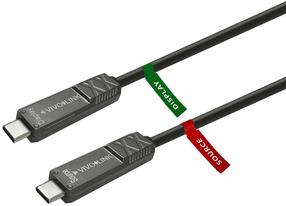 Оптический кабель Vivolink PROUSBCMM15OP USB Type-C Male, USB Type-C Male, 15 м, черный цв.