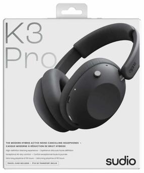 Bezvadu austiņas Sudio K3 Pro K3PROBLK, melna krās.
