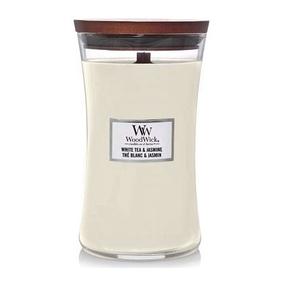 Küünal, lõhna WoodWick White Tea&Jasmine, 120 h, 609.5 g, valge v.
