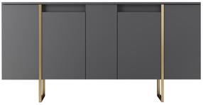 Spintelė Kalune Design Luxe 618BLY1178, antracito sp./aukso sp., 35 cm x 160 cm x 80 cm