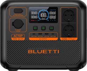 Nešiojama energijos stotelė BLUETTI AC70P, 33750 mAh, 1000 - 1500 W, juoda sp.