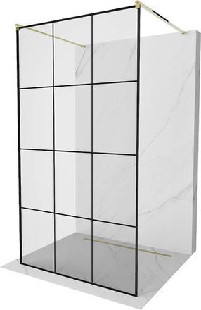 Dušo sienelė Mexen Kioto, 100 cm x 200 cm, aukso sp./juoda sp./grūdintas