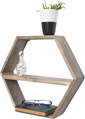 Sieninė lentyna Kalune Design Aa026, riešuto sp., 37 cm x 9 cm x 42 cm