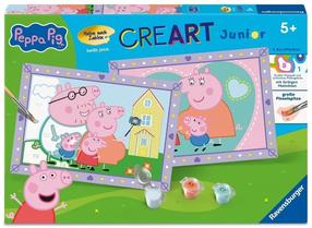 Tapymas pagal skaičius Ravensburger CreArt Peppa Pig, įvairių spalvų