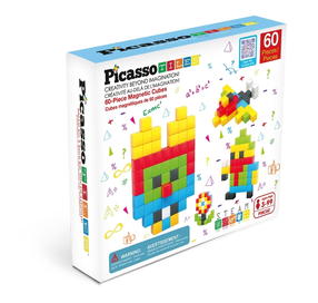 Magnetinis konstruktorius Picasso Tiles Cubes PMC60, 60 vnt., balta sp.