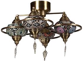 Lampa griesti Opviq Yeni Macellan Mozaik 846STL1738, E27, 1 x 60 W, krāsaina / zelta krās.
