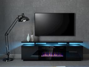 TV staliukas Cama Meble Eva, juoda sp., 180 cm x 40 cm x 52 cm