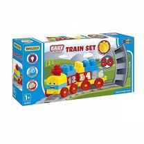 Kaladėlės Wader Train Set Baby Blocks, 36 vnt.