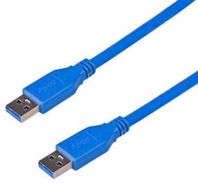 Kabelis Akyga USB-A - USB-A USB 3.0 A male, USB 3.0 A male, 1.8 m, zila krās.
