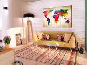 Reprodukcija Artgeist Rainbow Continents HK3244-DKX, 120 cm x 80 cm