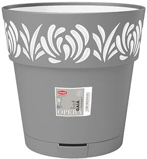 Puķu pods Stefanplast Gaia 88601, plastmasa, Ø 30 cm, pelēka krās.