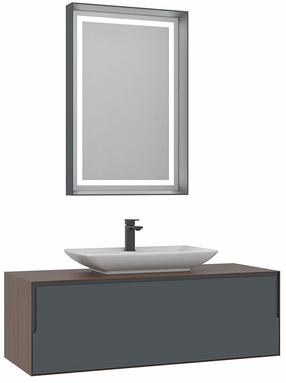 Vonios kambario baldų komplektas Kalune Design Craft, antracito sp./riešuto sp./balinto ąžuolo sp., 50 cm x 120 cm x 40 cm