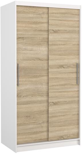Spinta ADRK Asten, balta sp./sonoma ąžuolo sp., 58 cm x 100 cm x 200 cm