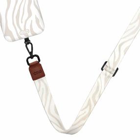 Tālruņa siksniņa Mio Lanyard Sandy Zebra, balta krās./brūngans krās., Universāla